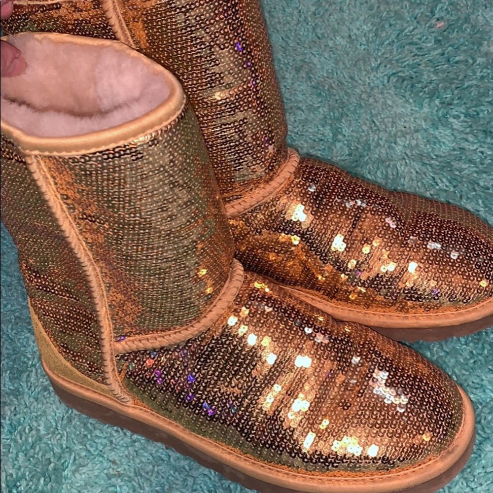 Sparkly gold UGGS